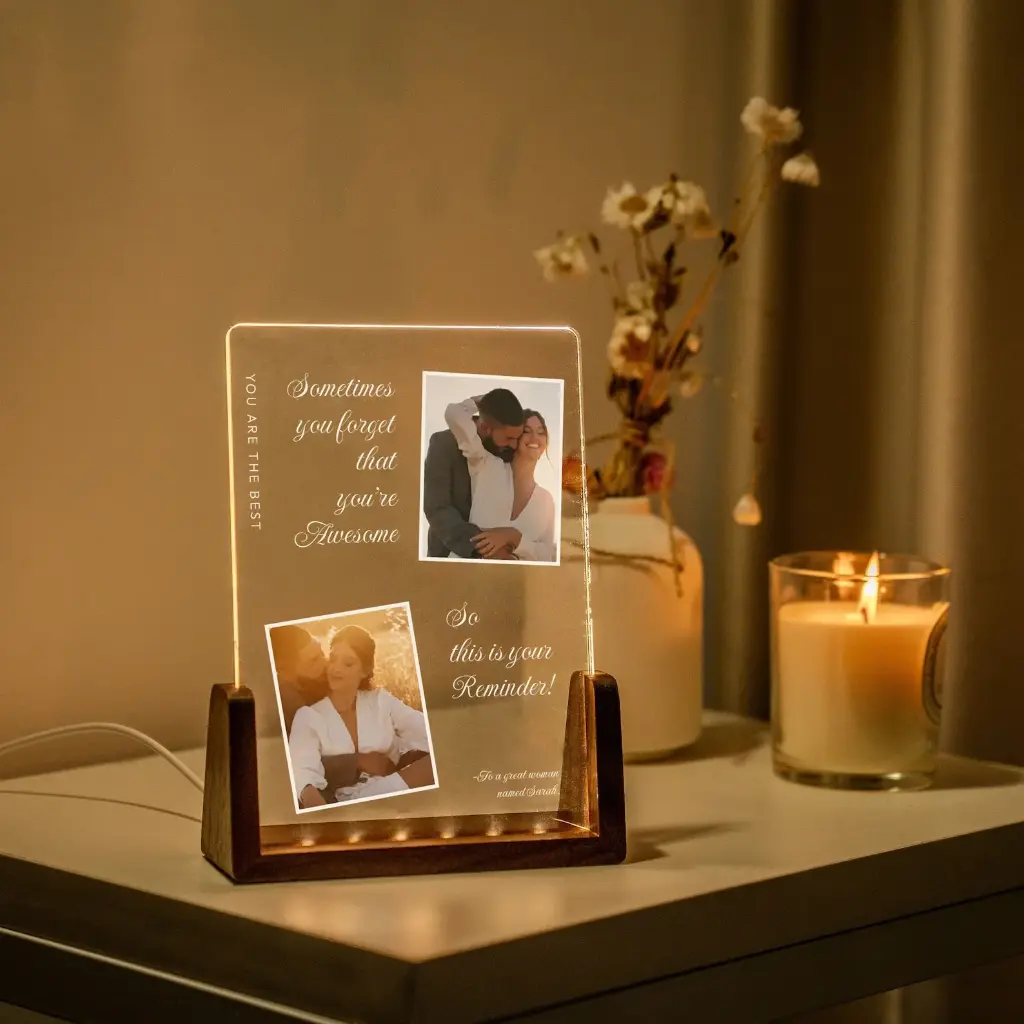 Custom Photo LED Night Light for Couple